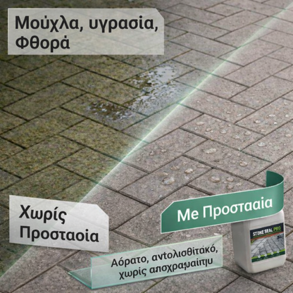 Stone Seal Pro – 2 σε 1 εμποτισμός και υδροπροστασία | Προστασία από άλγη, βρύα, λειχήνες και μύκητες